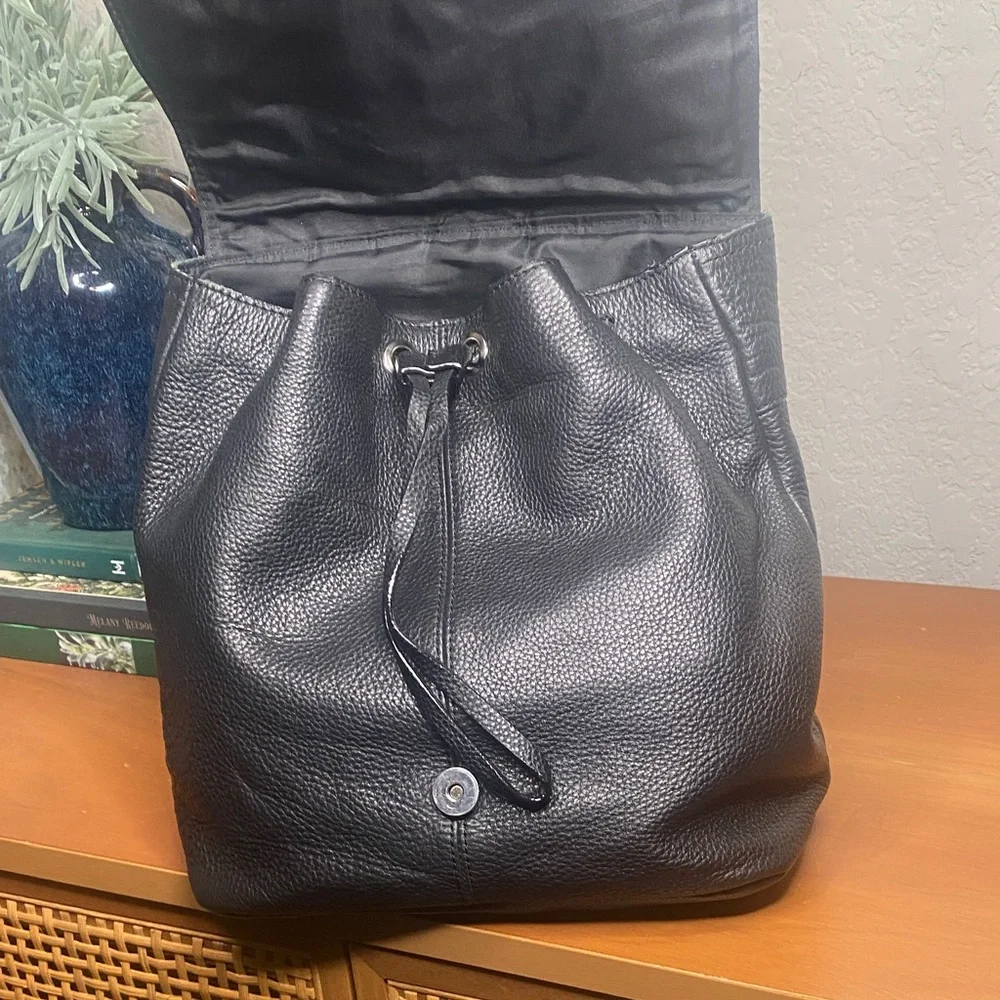 Sanctuary Black Pebbled Leather Backpack